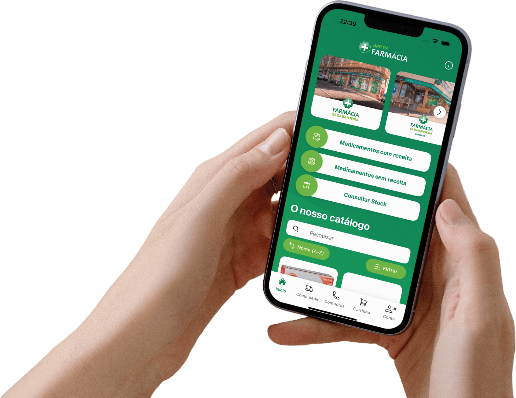 App da Farmácia no telemóvel